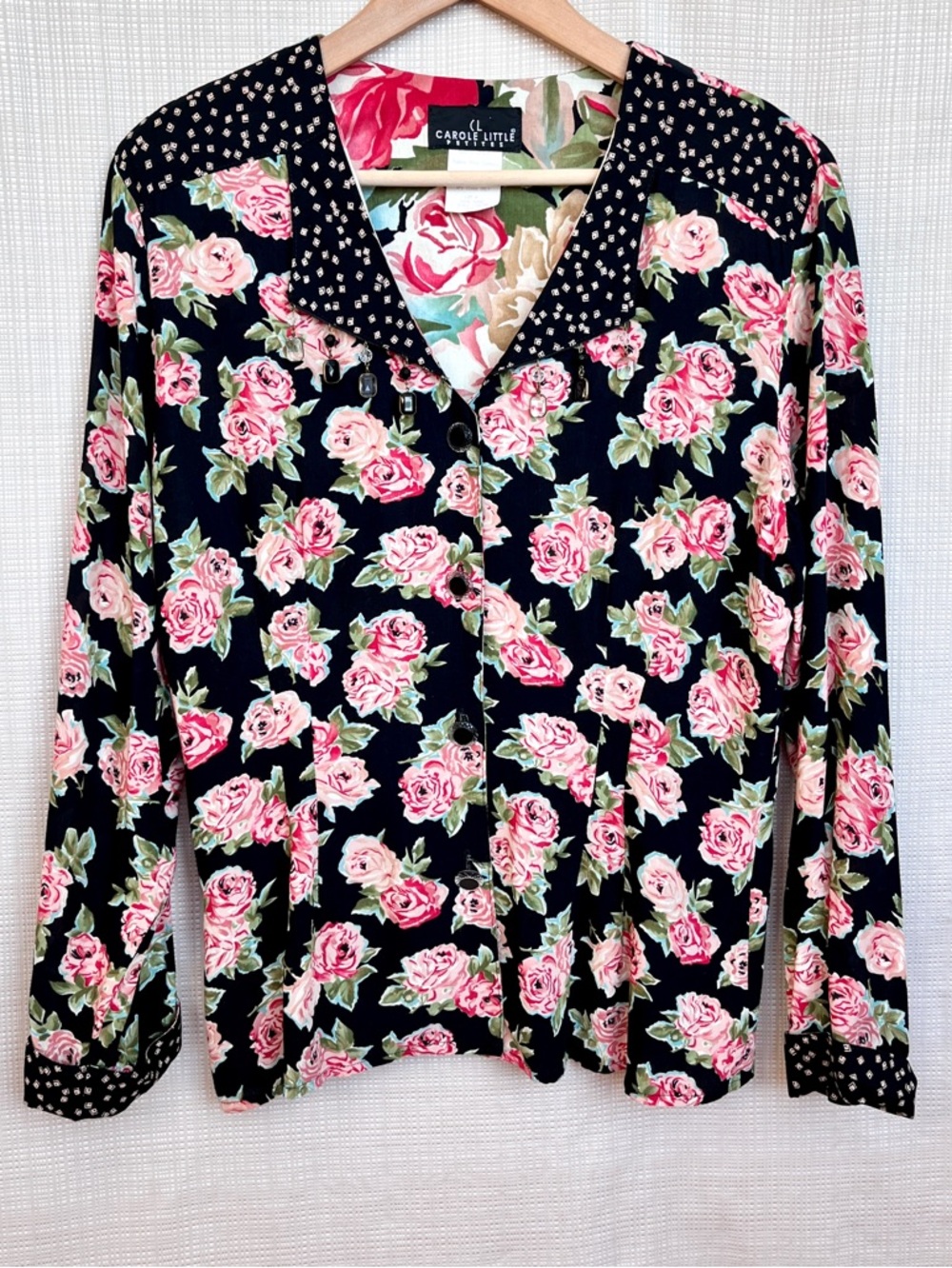Vintage Patchwork Floral Whimsigoth Cottagecore Shirt Made in USA Carole Little